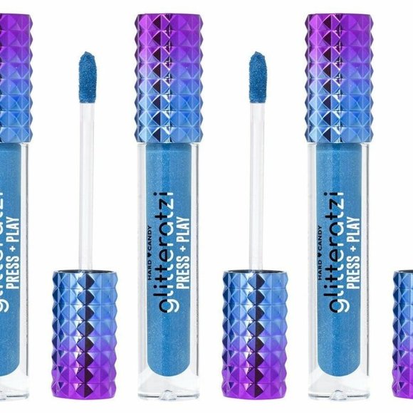 HARD CANDY GLITTERATI PRESS PLAY GLITTER REVEAL LIPSTICK TURQUOISE BLUE Set of 3 - Picture 1 of 8